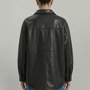 Nappa Black Leather Shirt