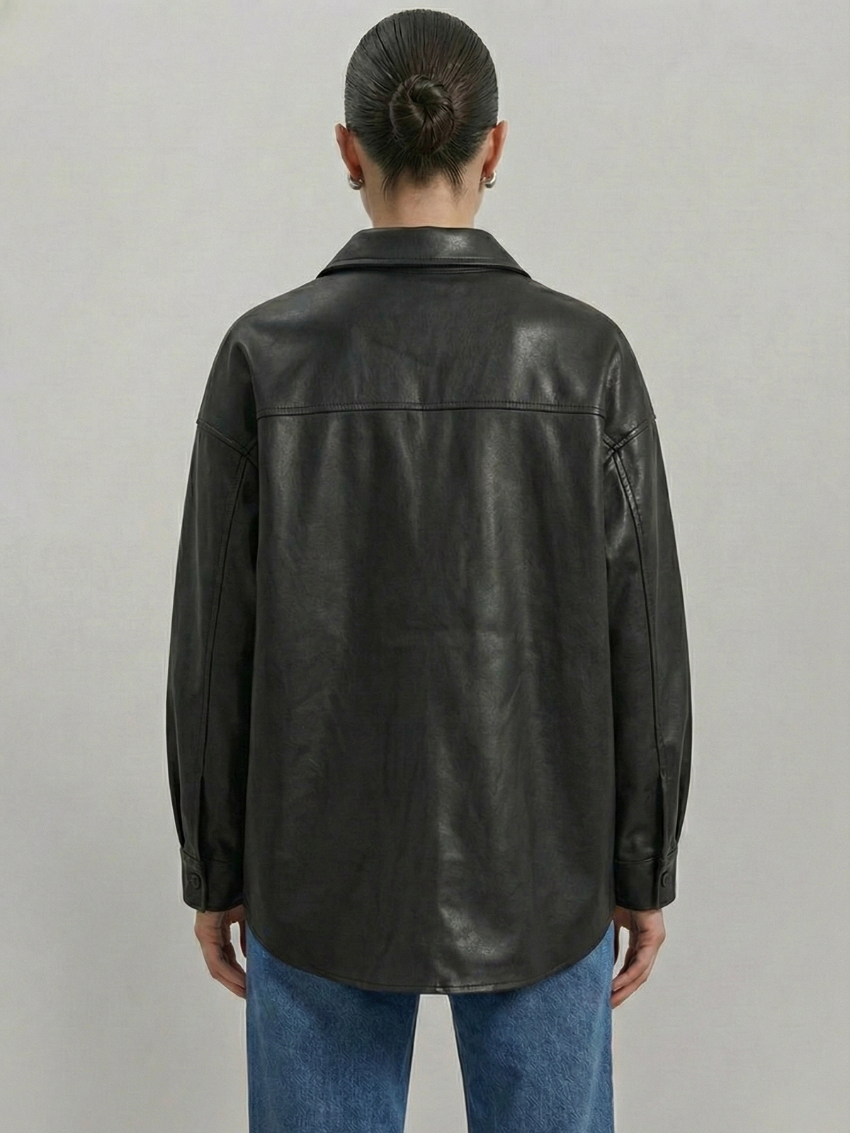 Nappa Black Leather Shirt
