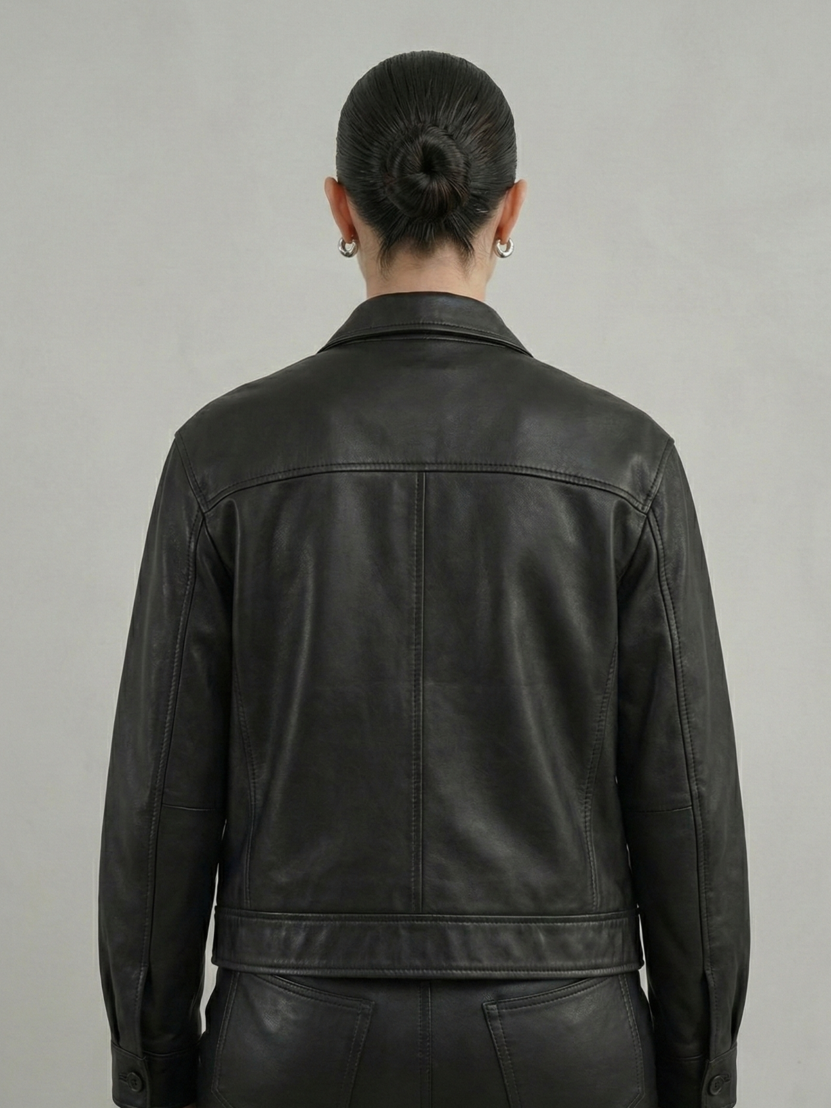 Vintage Oversized Leather Bomber Jacket
