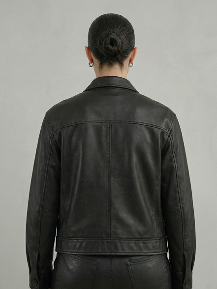 Vintage Oversized Leather Bomber Jacket