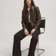 Minimalist Cropped Leather Jacket