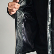 Men's Puffer Leather Jacket - Warm Winter Outerwear