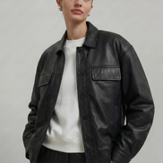 Vintage Oversized Leather Bomber Jacket