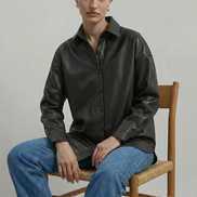 Nappa Black Leather Shirt