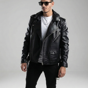 Black Leather Biker Jacket – Asymmetrical Zipper Moto Jacket