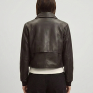 Minimalist Cropped Leather Jacket