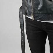 Black Leather Biker Jacket – Asymmetrical Zipper Moto Jacket