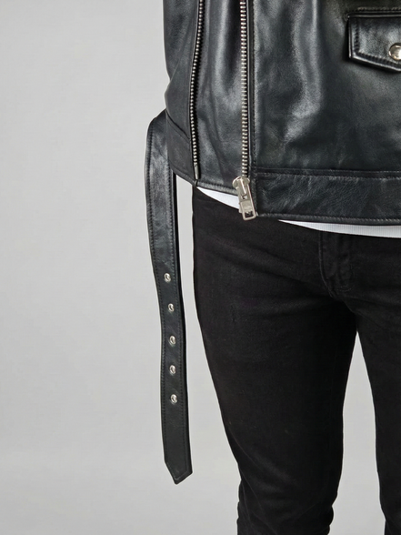 Black Leather Biker Jacket – Asymmetrical Zipper Moto Jacket