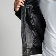 Vintage Leather Bomber Jacket for Mens -  Casual Streetwear Relaxed Fit Lightweight Jackets