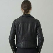 Women's Black Leather Biker Jacket – Stylish Moto Design