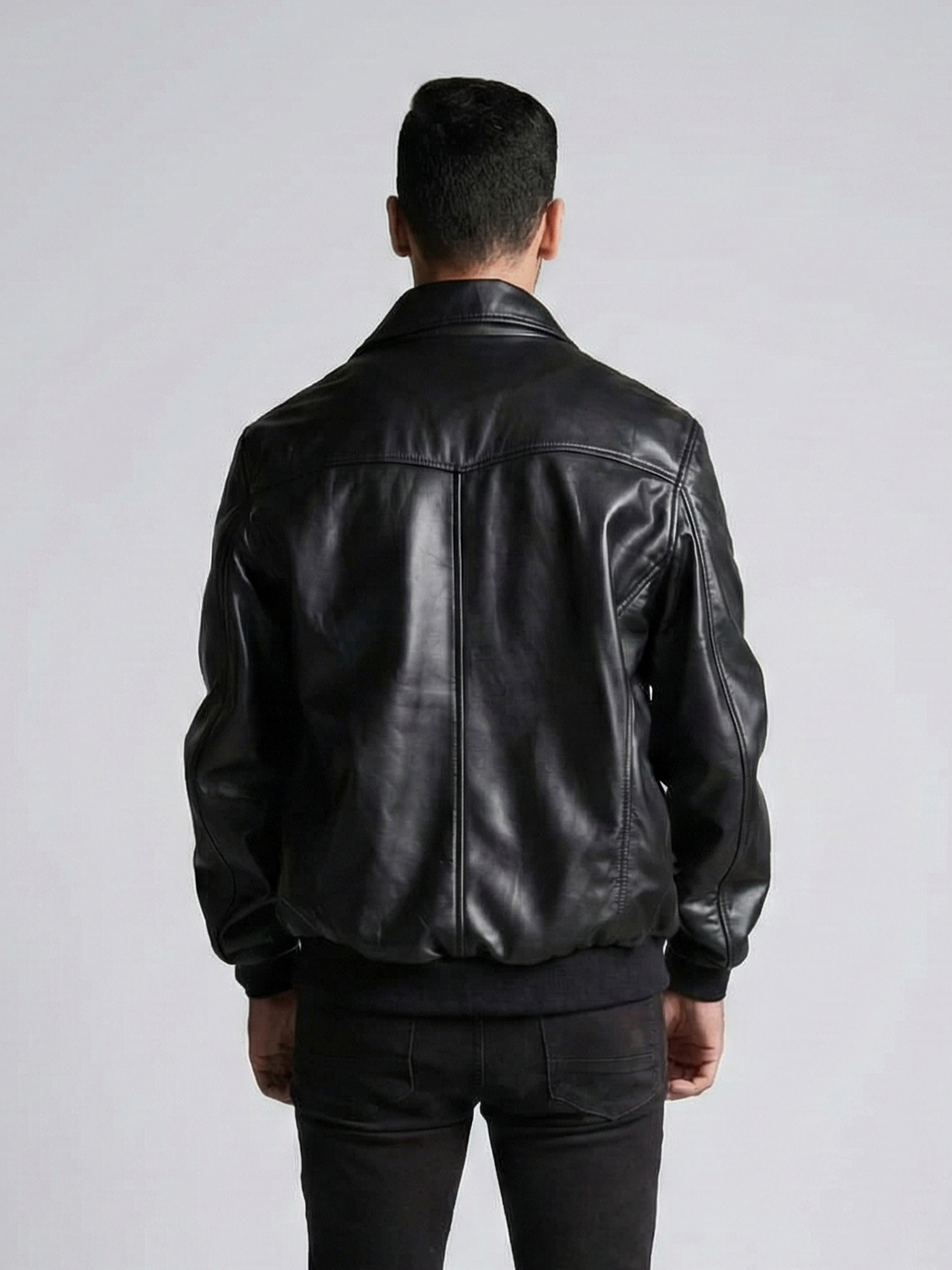 Vintage Leather Bomber Jacket for Mens -  Casual Streetwear Relaxed Fit Lightweight Jackets