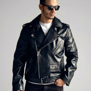 Black Leather Biker Jacket – Asymmetrical Zipper Moto Jacket