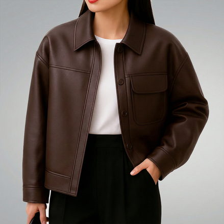 Vintage Oversized Leather Bomber Jacket