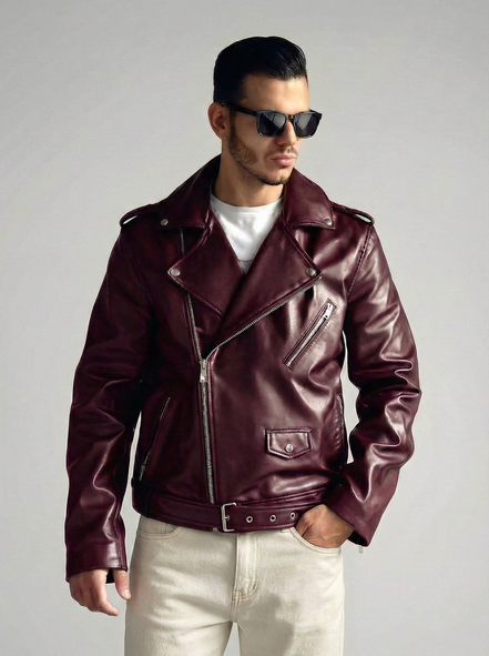 Black Leather Biker Jacket – Asymmetrical Zipper Moto Jacket